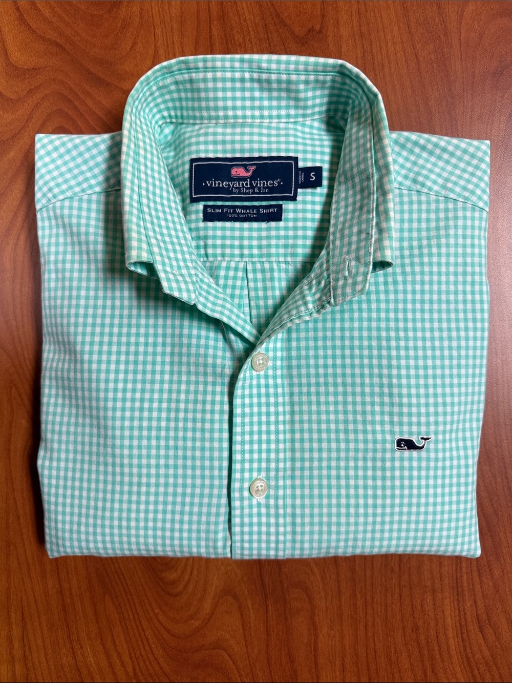 Vineyard Vines Mint Gingham Button-Down Shirt